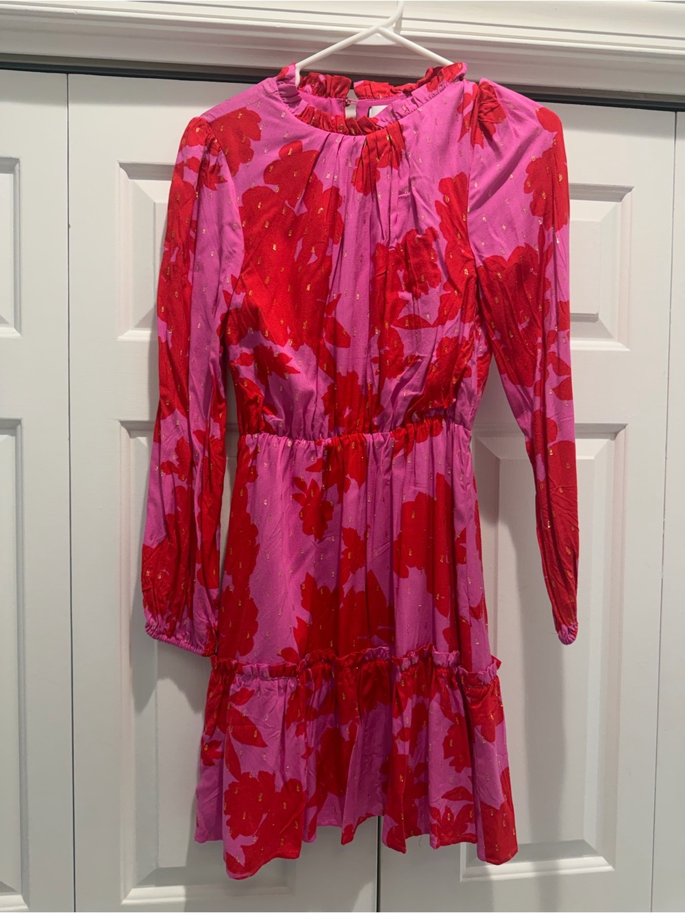Pink and Red Floral Long-Sleeve Dress sugarlips XS